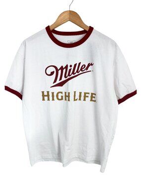 Miller High Life Men’s Crop Fit Ringer T-Shirt Medium NWT